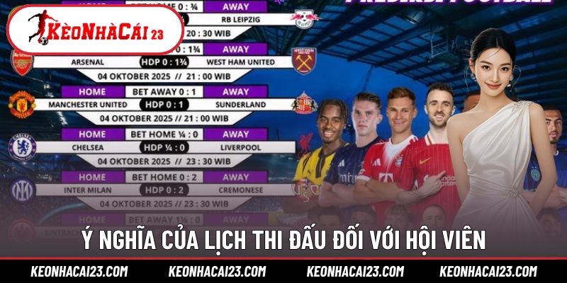 Ý nghĩa của lịch thi đấu đối với hội viên